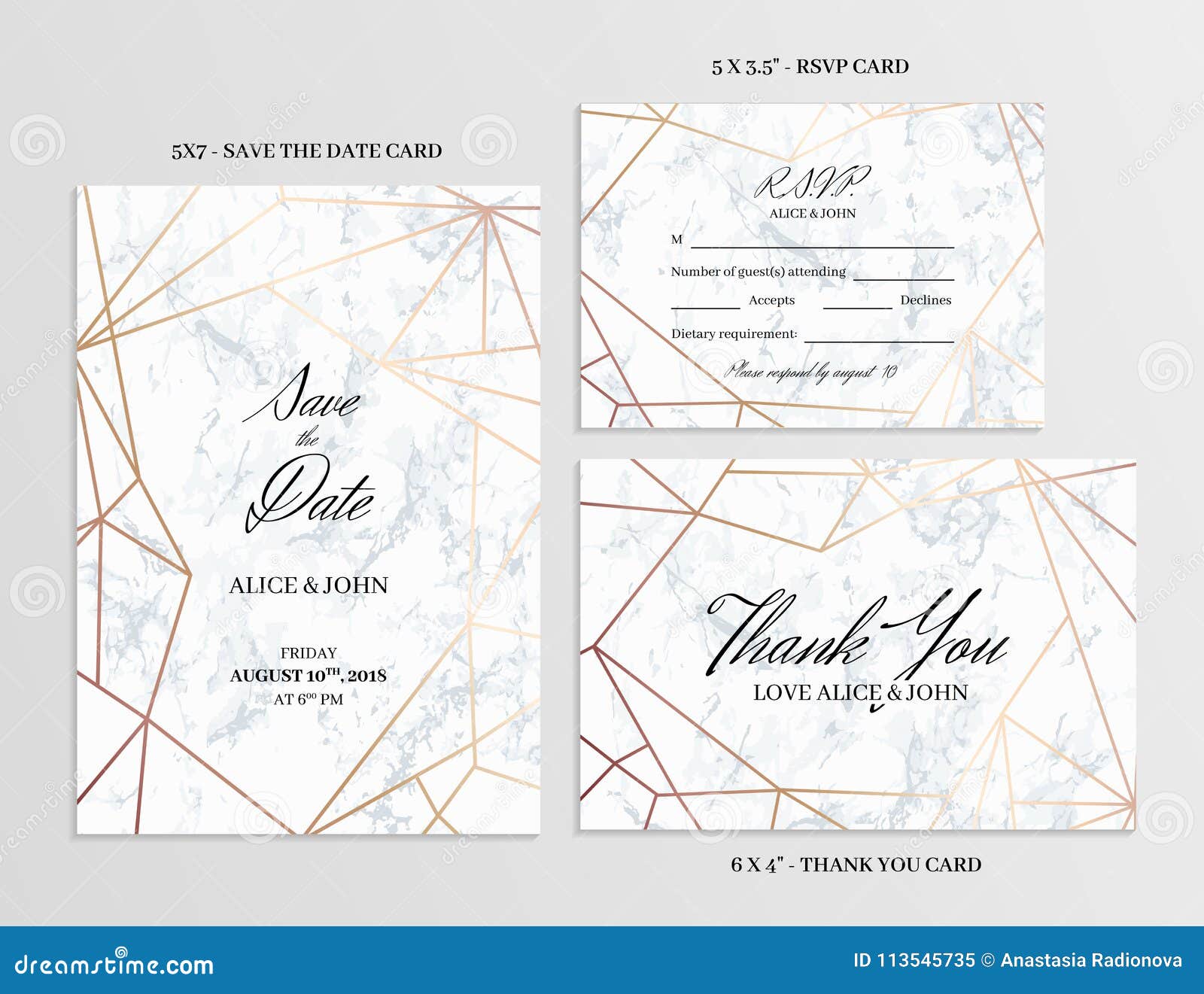 Wedding Set. Cards Template of Geometric Design Stock Vector Pertaining To Wedding Rsvp Postcard Template Free