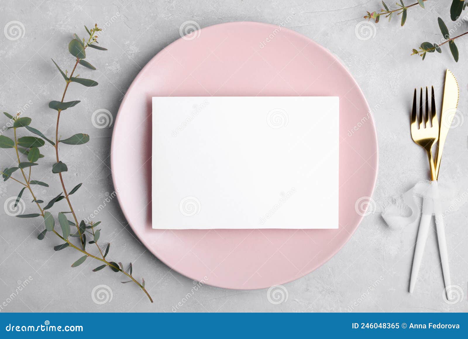 Wedding Stationery Invitation Card Mockup 7x5 on Grey Background with ...