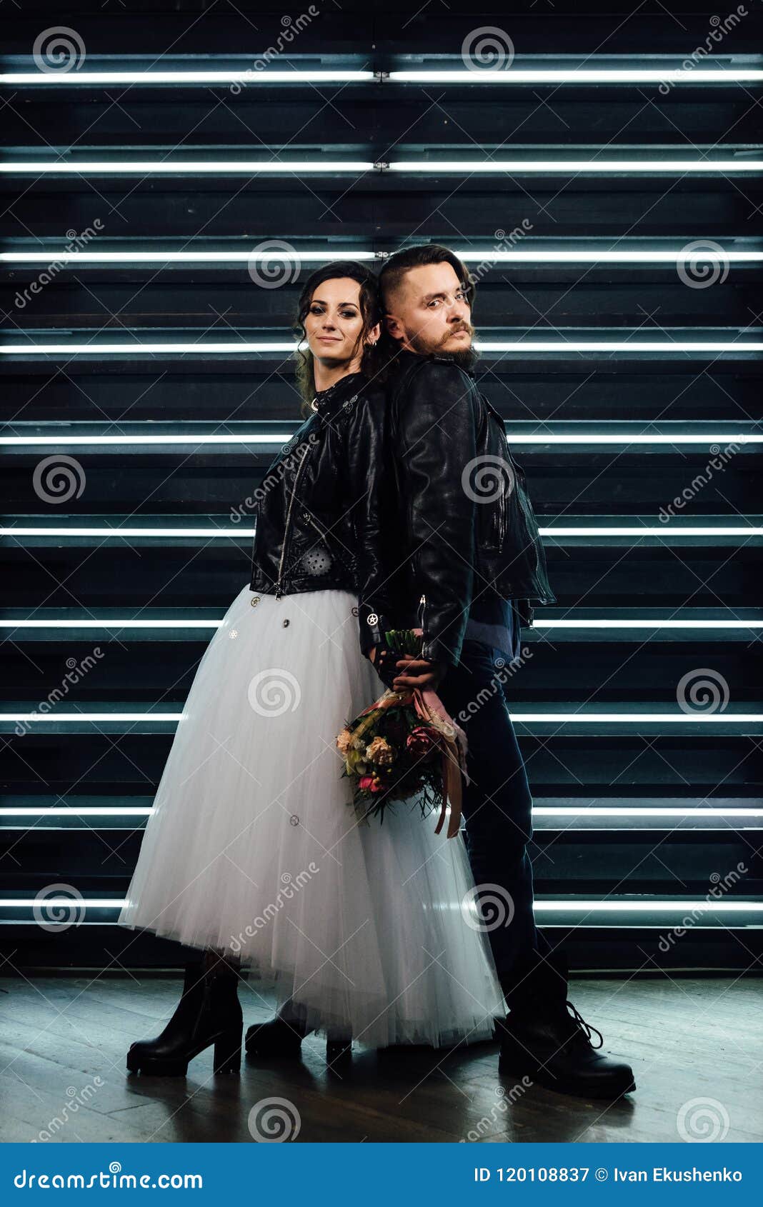 biker wedding dress