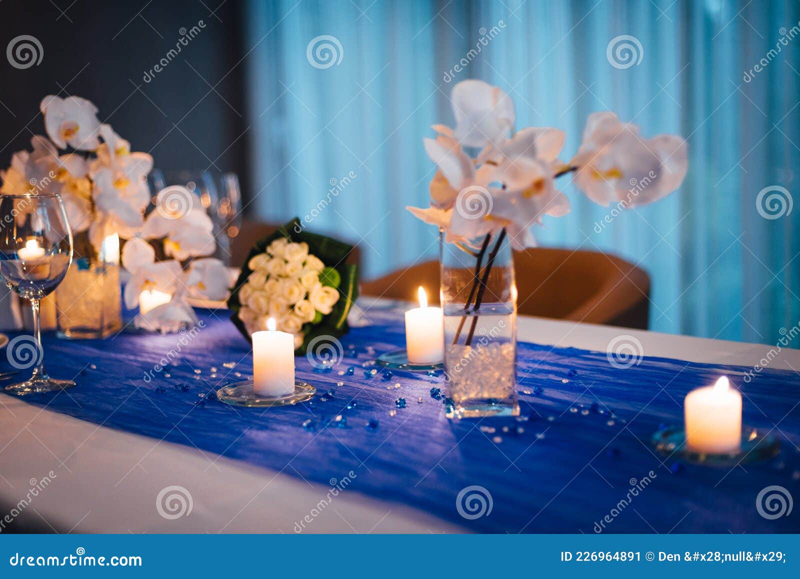 Wedding Table Decorations with Orchids Stock Image Image of