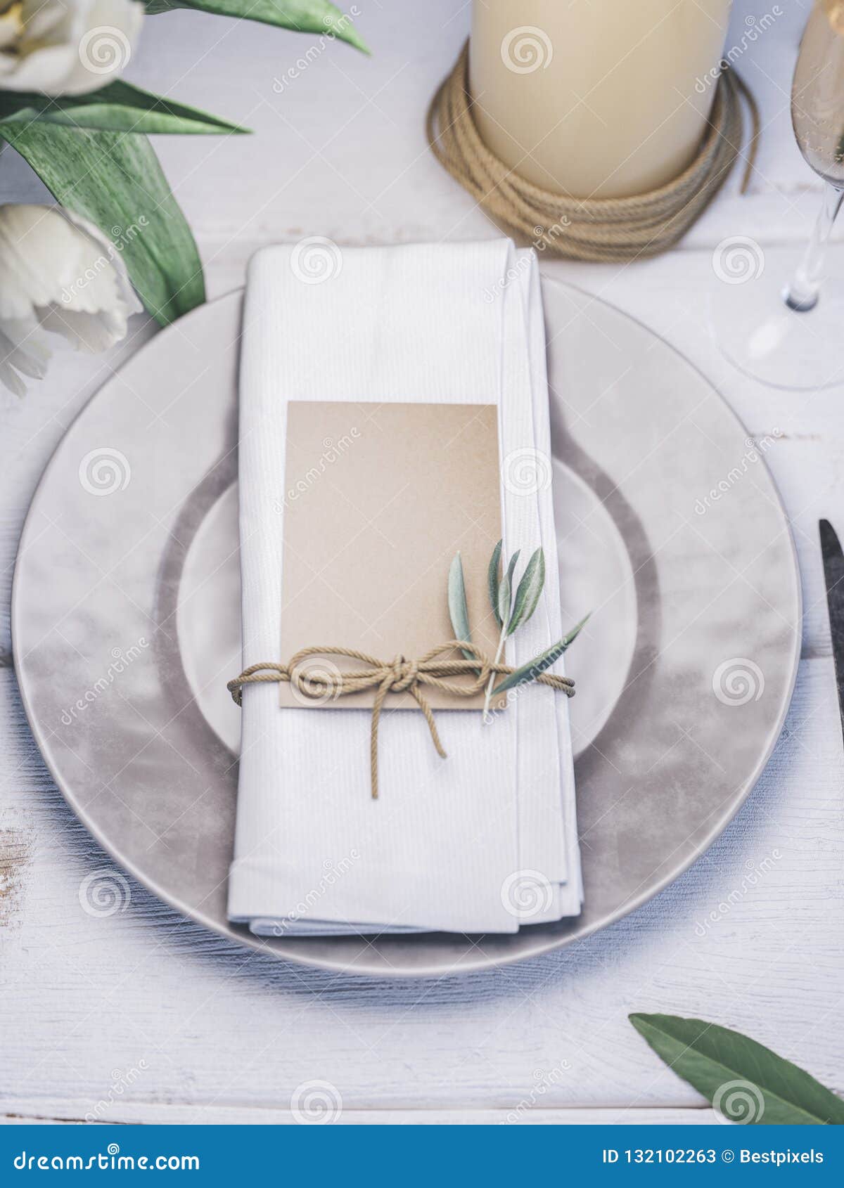 Download Wedding Table Setting. Place Card Mockup. Stock Image ...