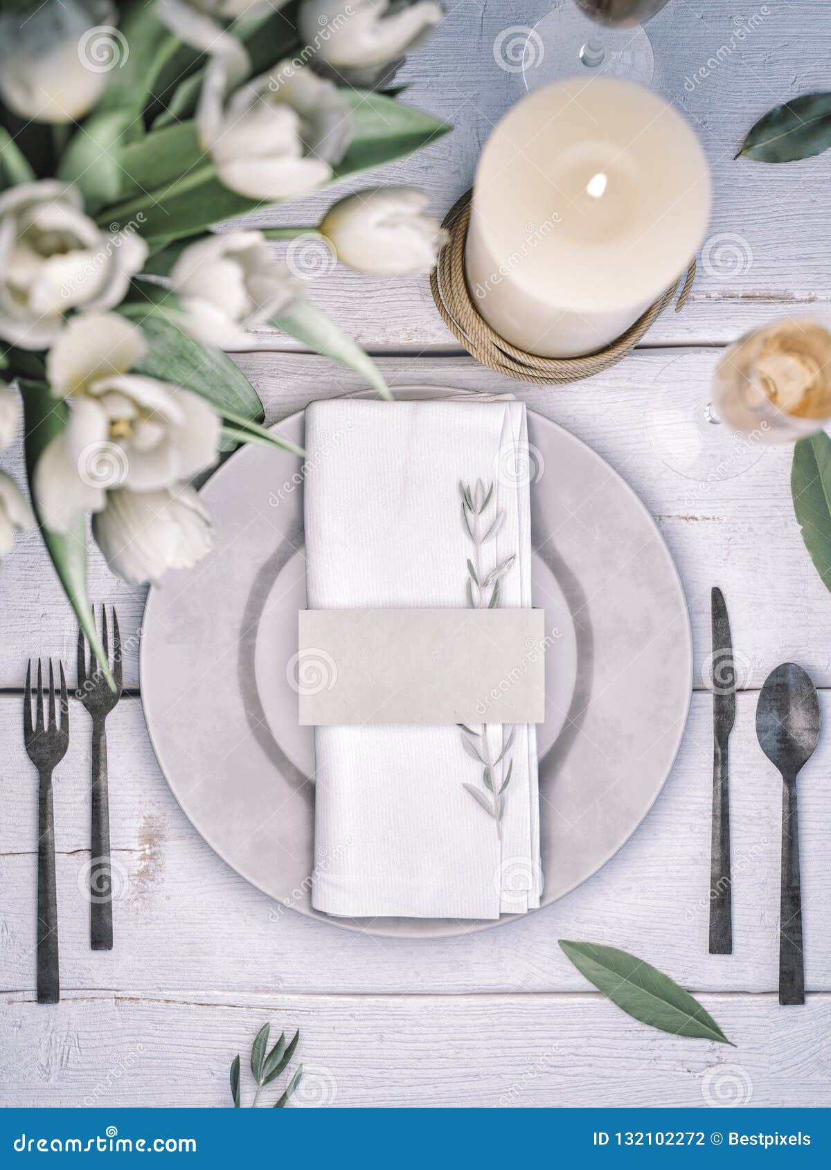 Download Wedding Table Setting. Place Card Mockup. Stock Photo - Image of cozy, greeting: 132102272
