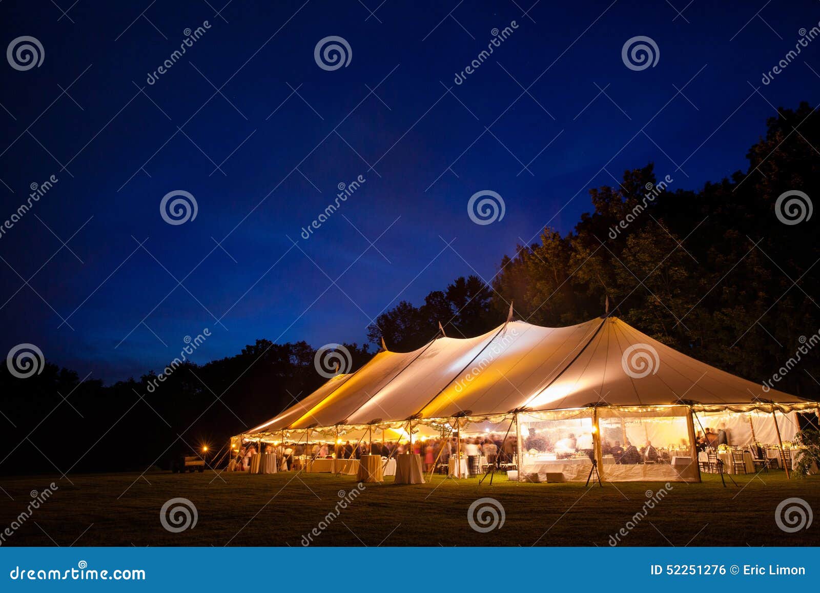 wedding tent at night