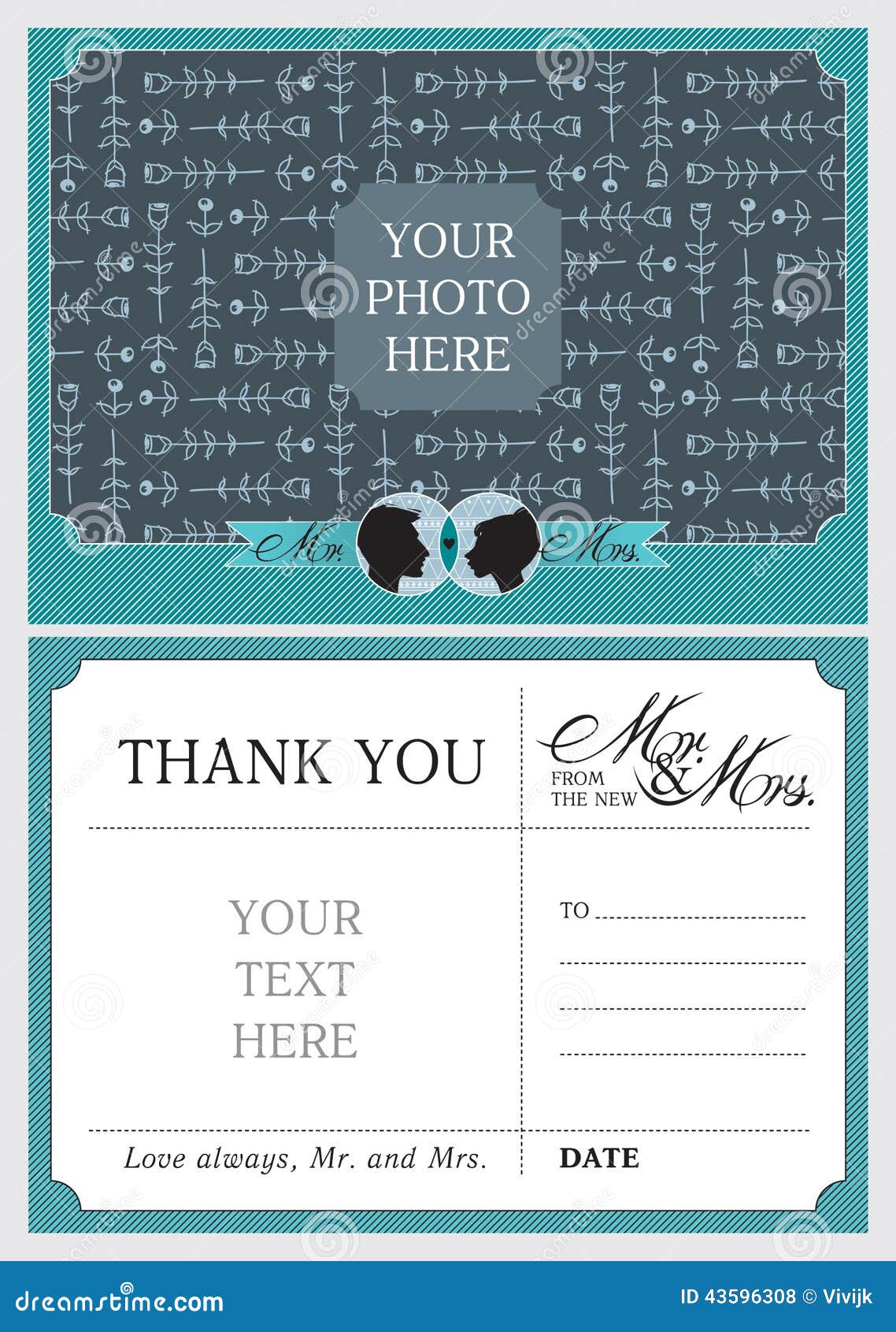Download Wedding Thank You Notes stock vector. Illustration of ...
