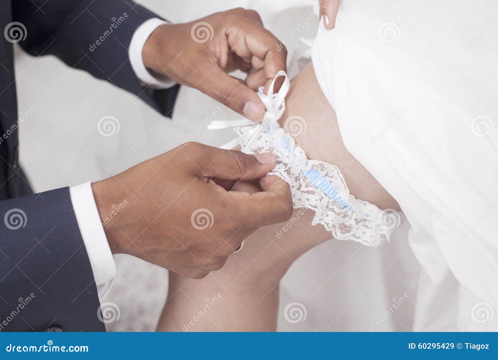 Wedding Tradition Wearing a Garter Stock Image Image of hair
