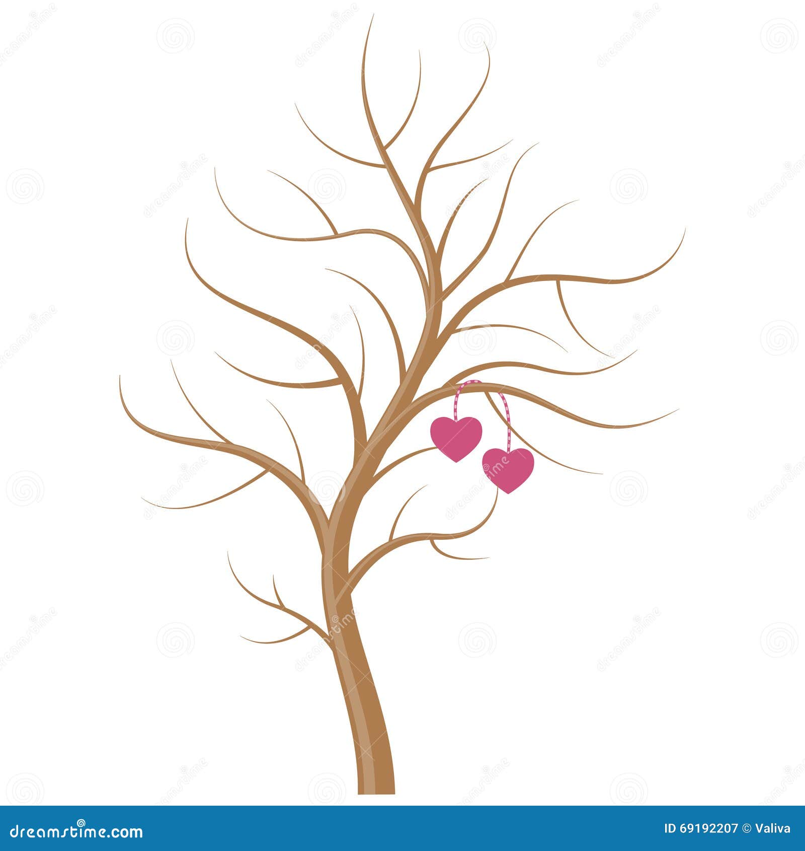 Download Wedding Tree With Hearts On The Branches Stock Vector Illustration Of Heart Wishes 69192207