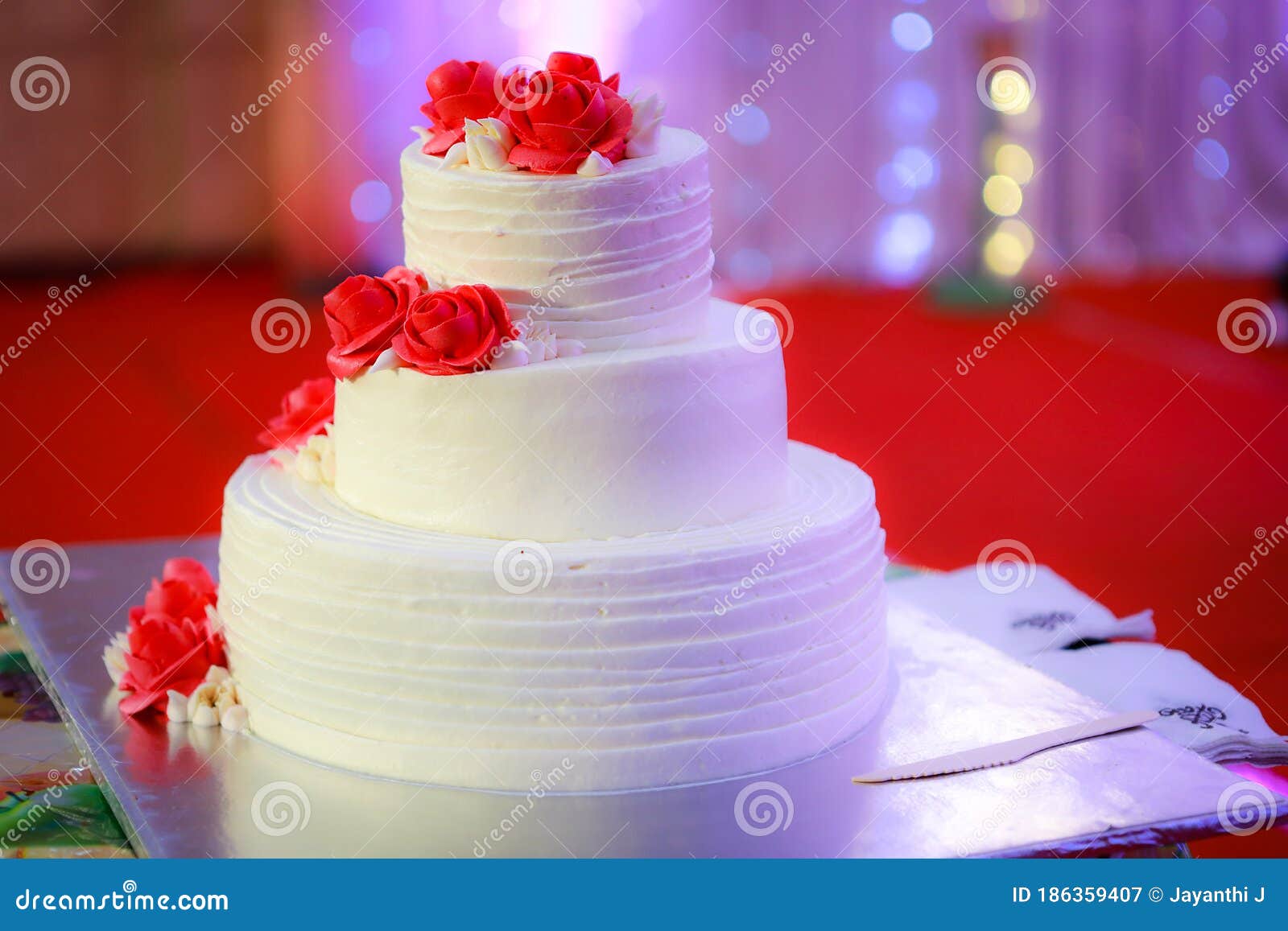 Wedding vanilla step cake stock image. Image of colorful - 186359407