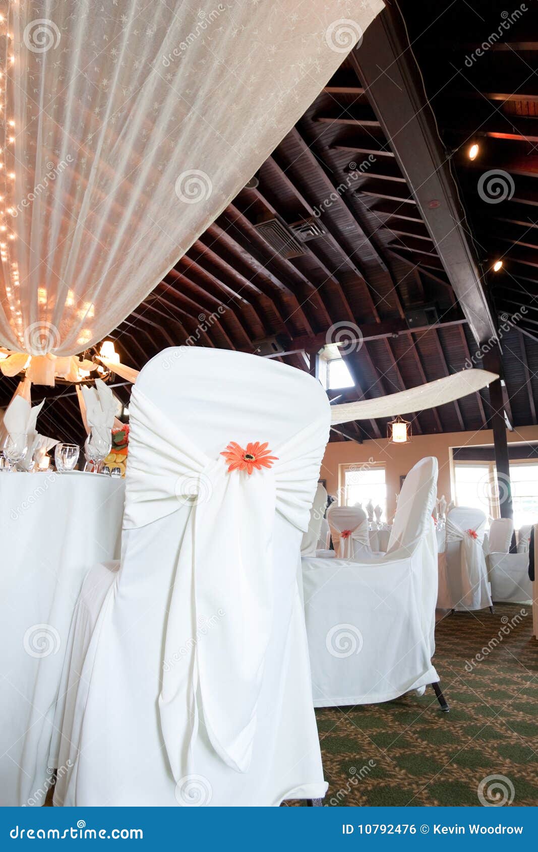 Wedding Venue with Covered Chairs Stock Photo Image of ceiling