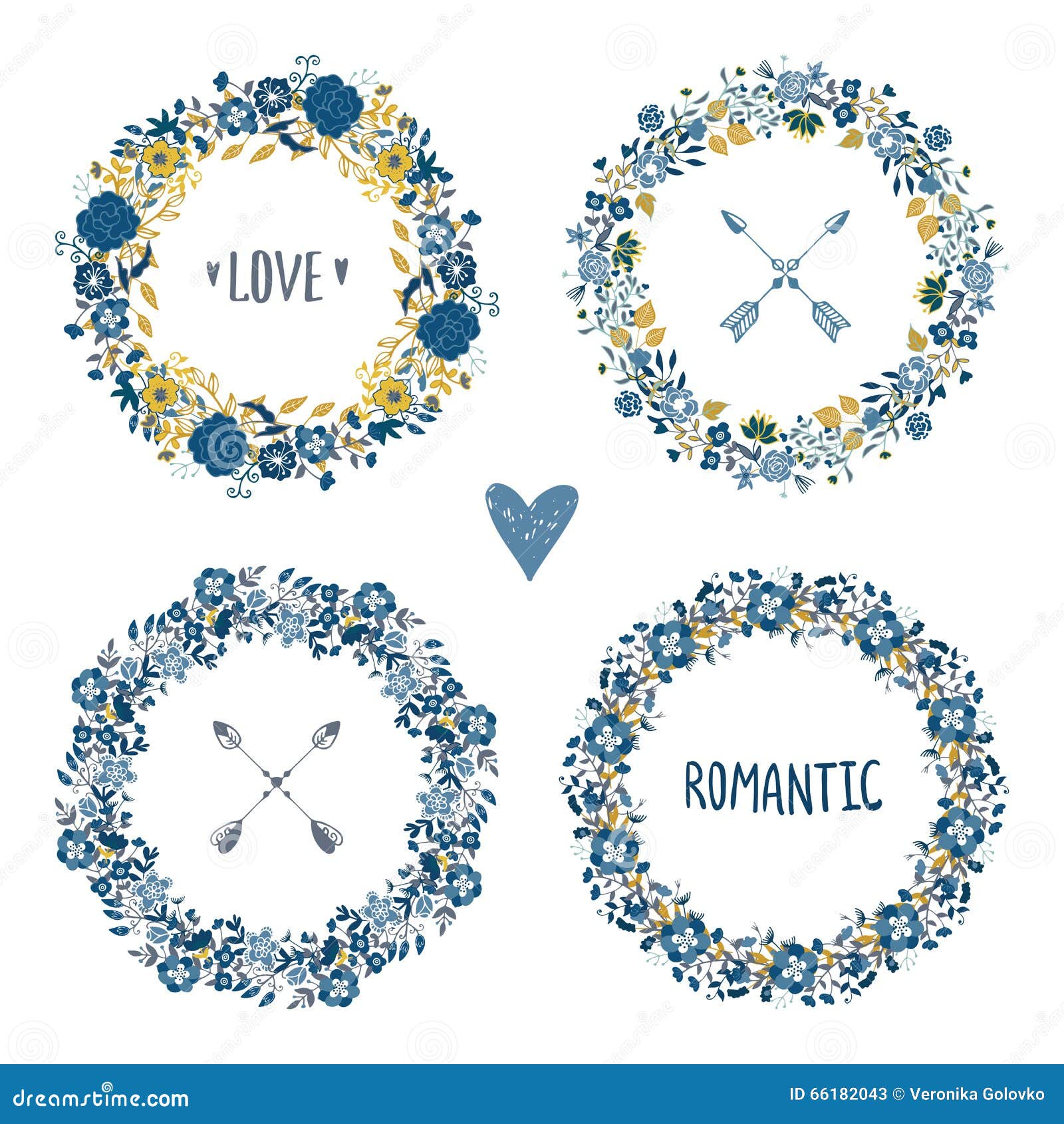 Wedding Vintage Elements Collection Stock Vector - Illustration of