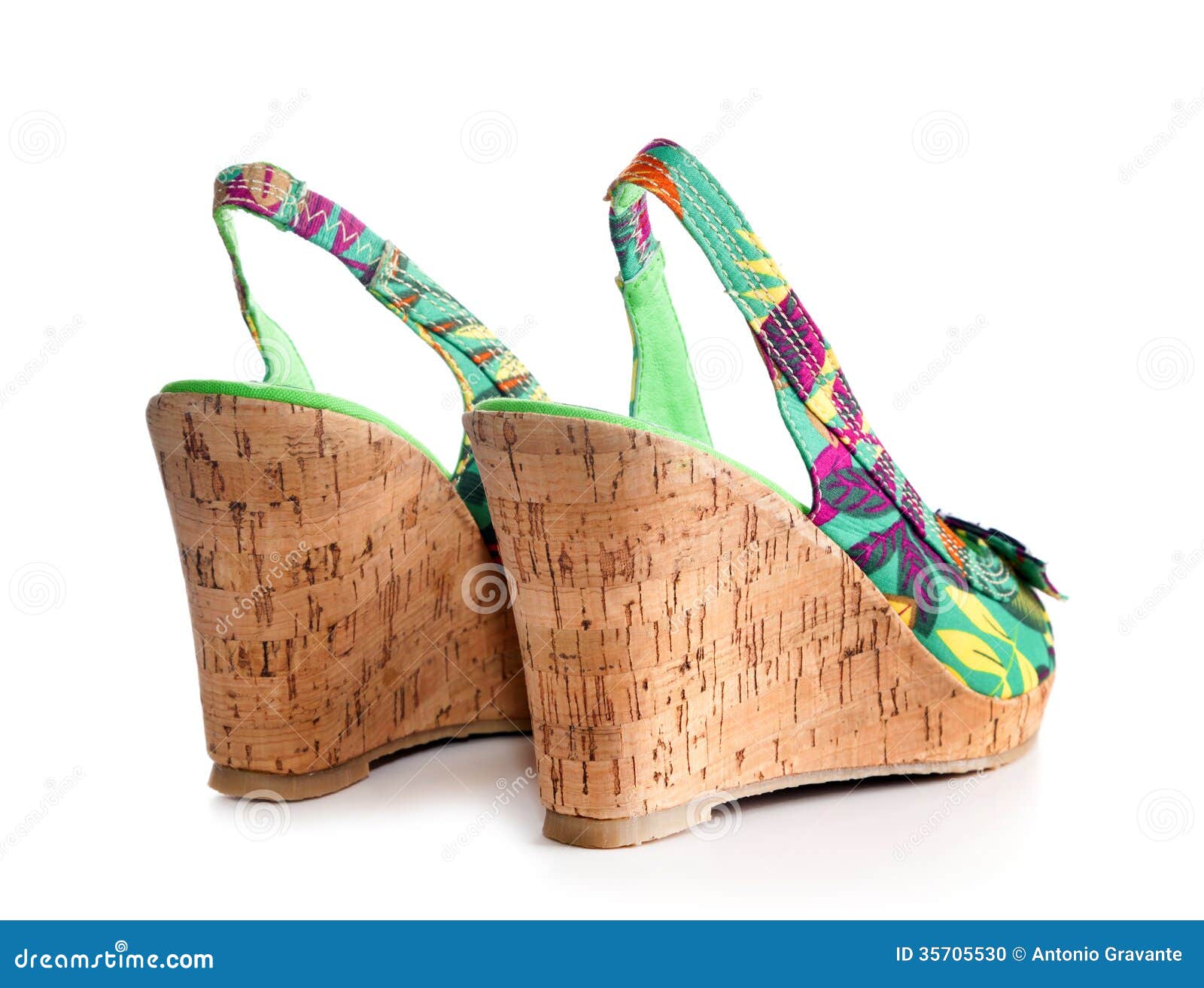 Wedge-heeled woman shoe stock photo. Image of hawaii - 35705530