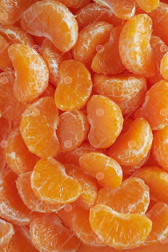 Wedges of Juicy Mandarin Oranges Filling the Frame. Stock Photo - Image