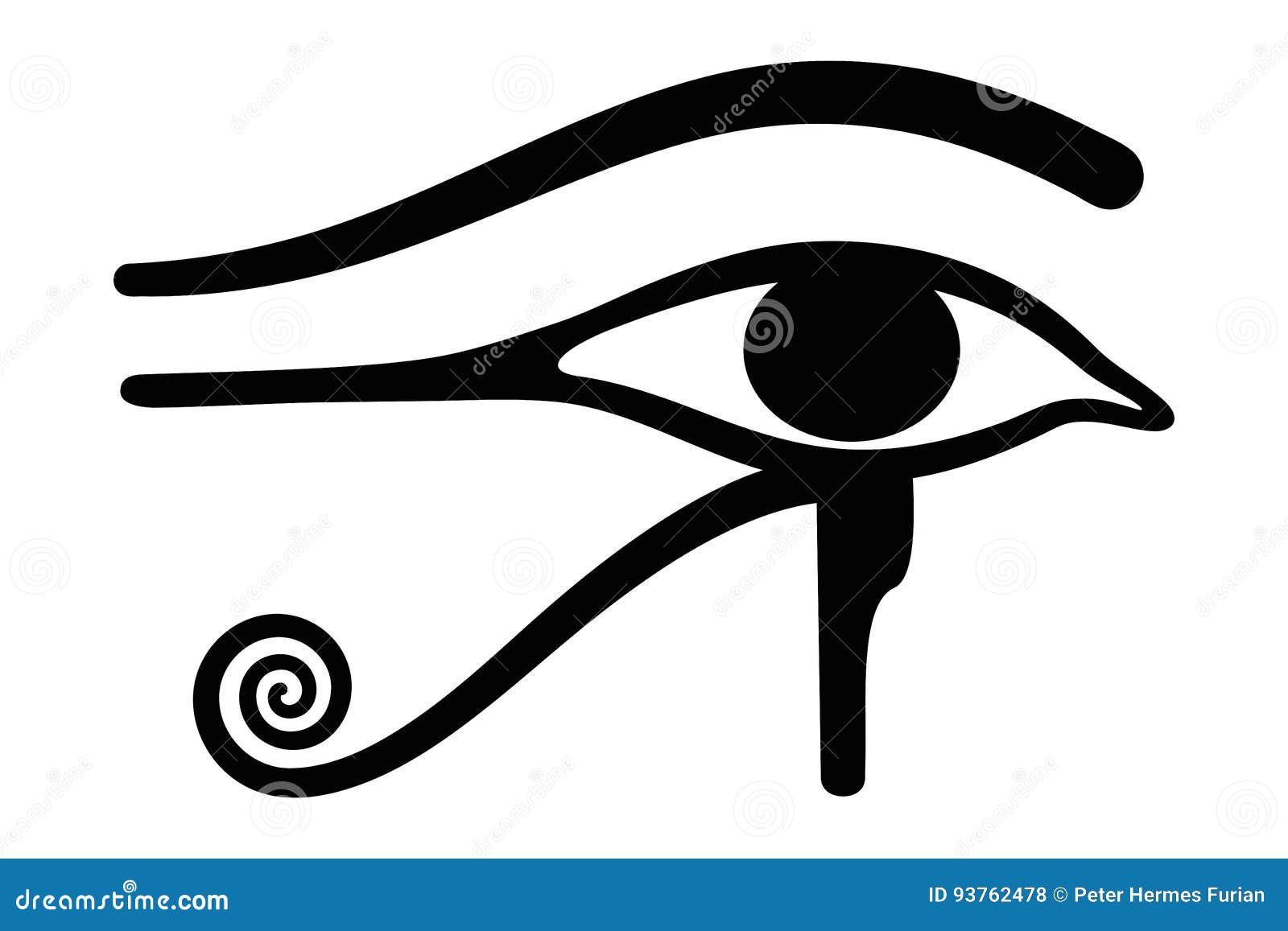 Wedjat Occhio Di Horus Simbolo Egiziano Antico Illustrazione Vettoriale -  Illustrazione di vettore, sacro: 93762478