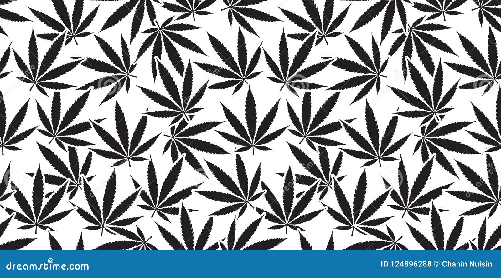 Weed Marijuana Cannabis Seamless Pattern Leaf Isolated