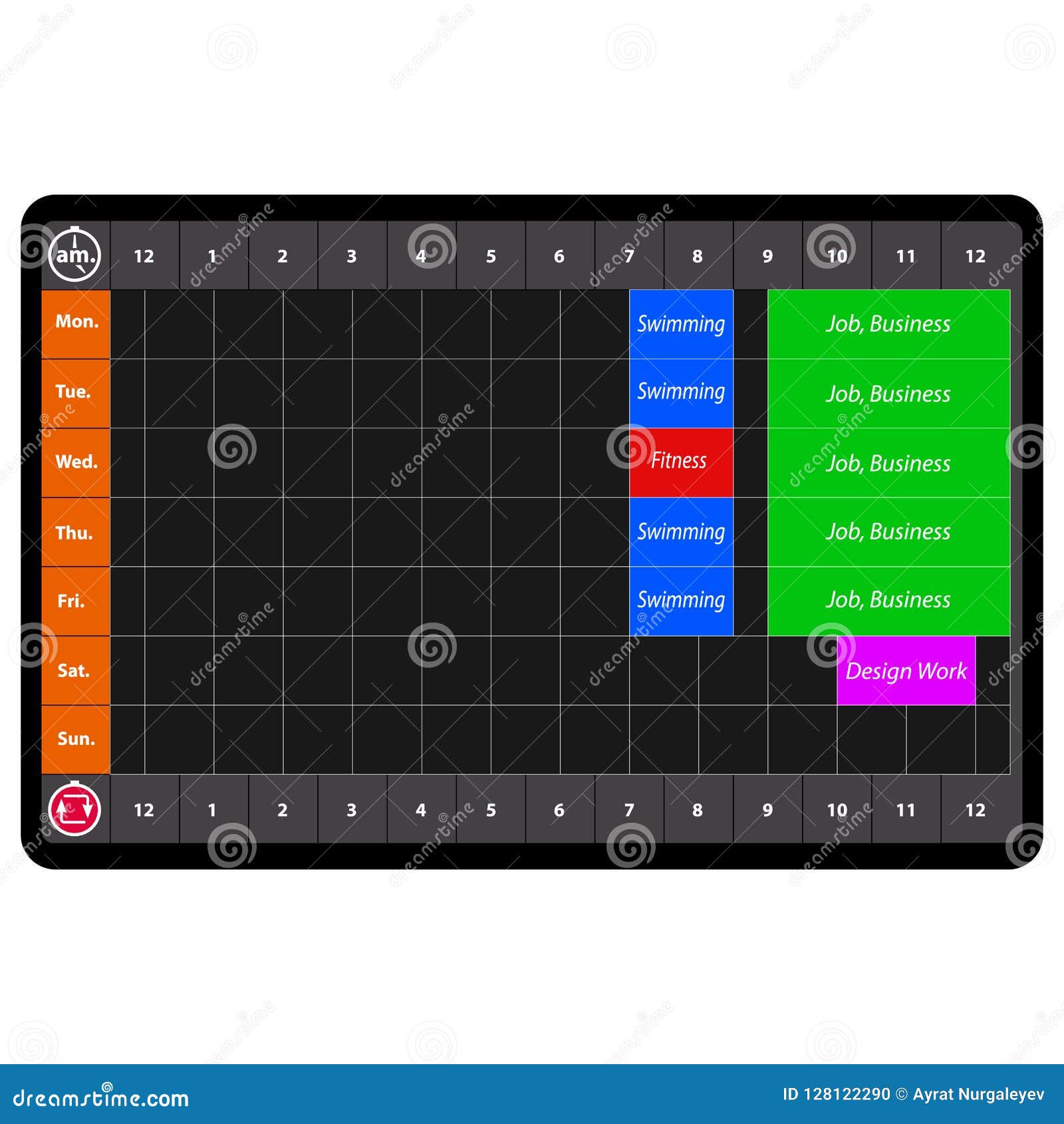 Download Week Time Planner Mockup For Business And Job. Stock ...