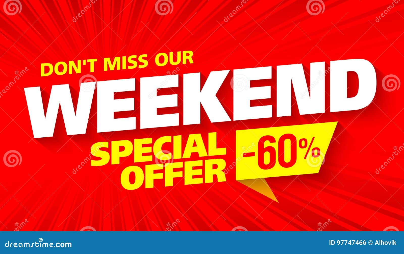 Weekend sale banner stock vector. Illustration of message 97747466