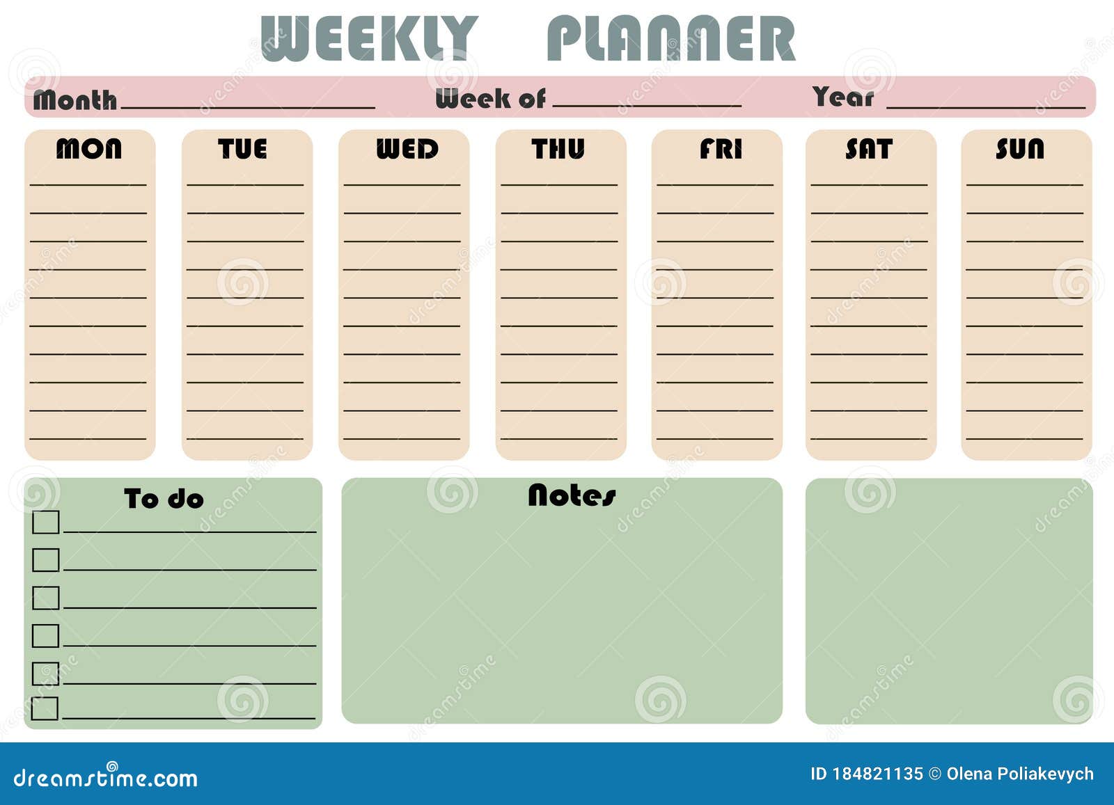 Monthly Agenda Template from thumbs.dreamstime.com