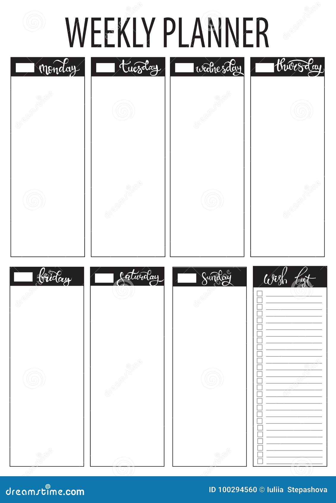 weekly planner blank template