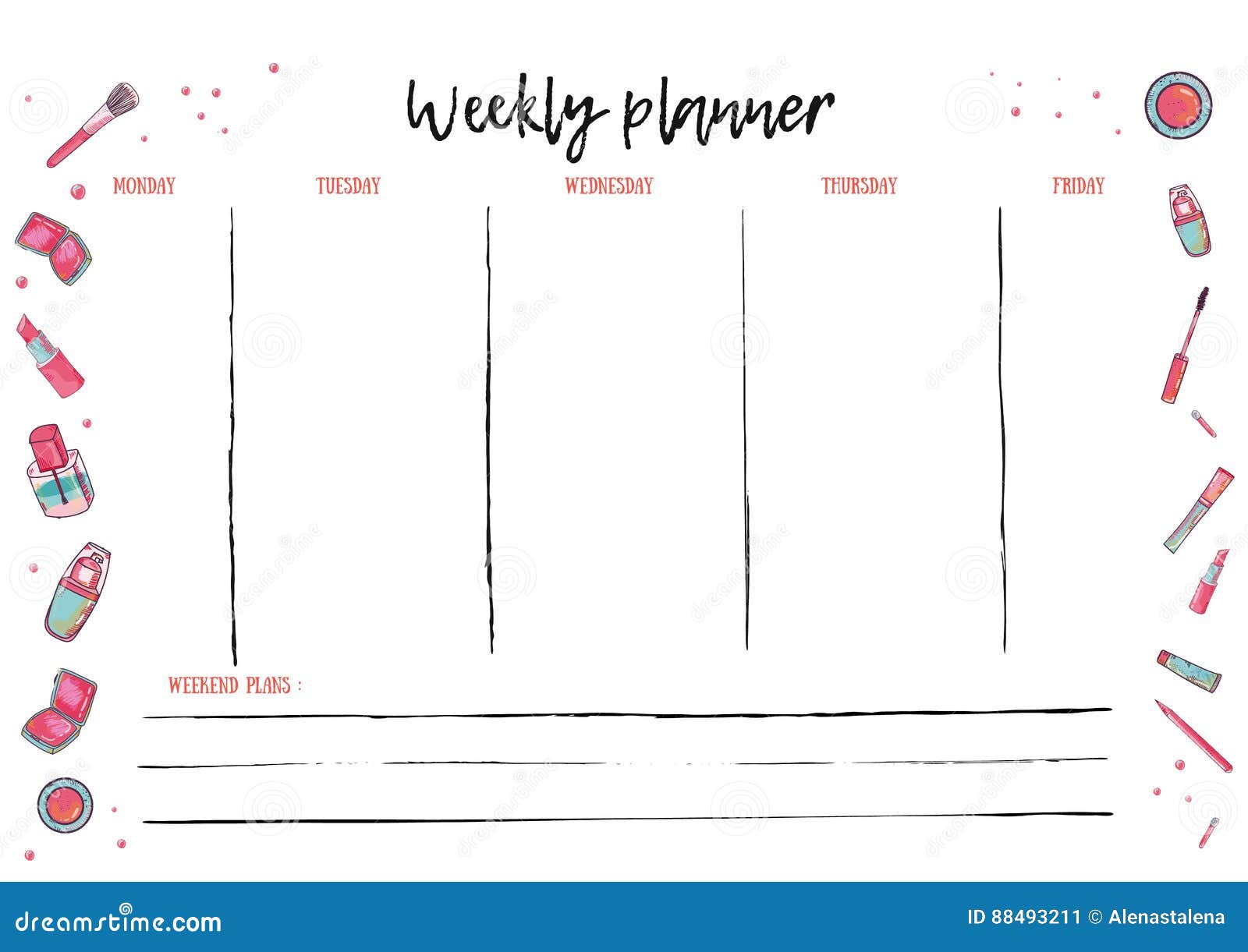 weekly planner template for daily activity organizer with to do daily todo template