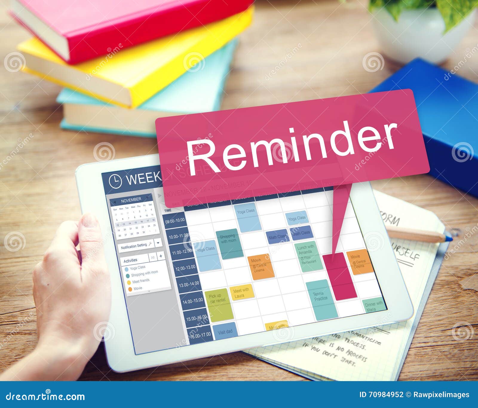 Weekly Schedule Reminder Activities Planner Concept Stock Photo Image