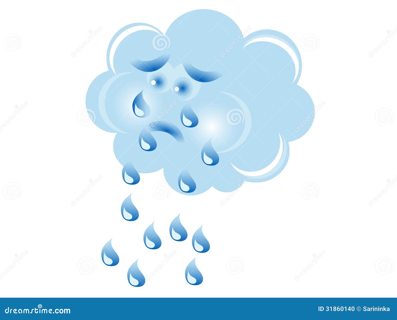 Weeping cloud stock vector. Illustration of weather, blow 31860140