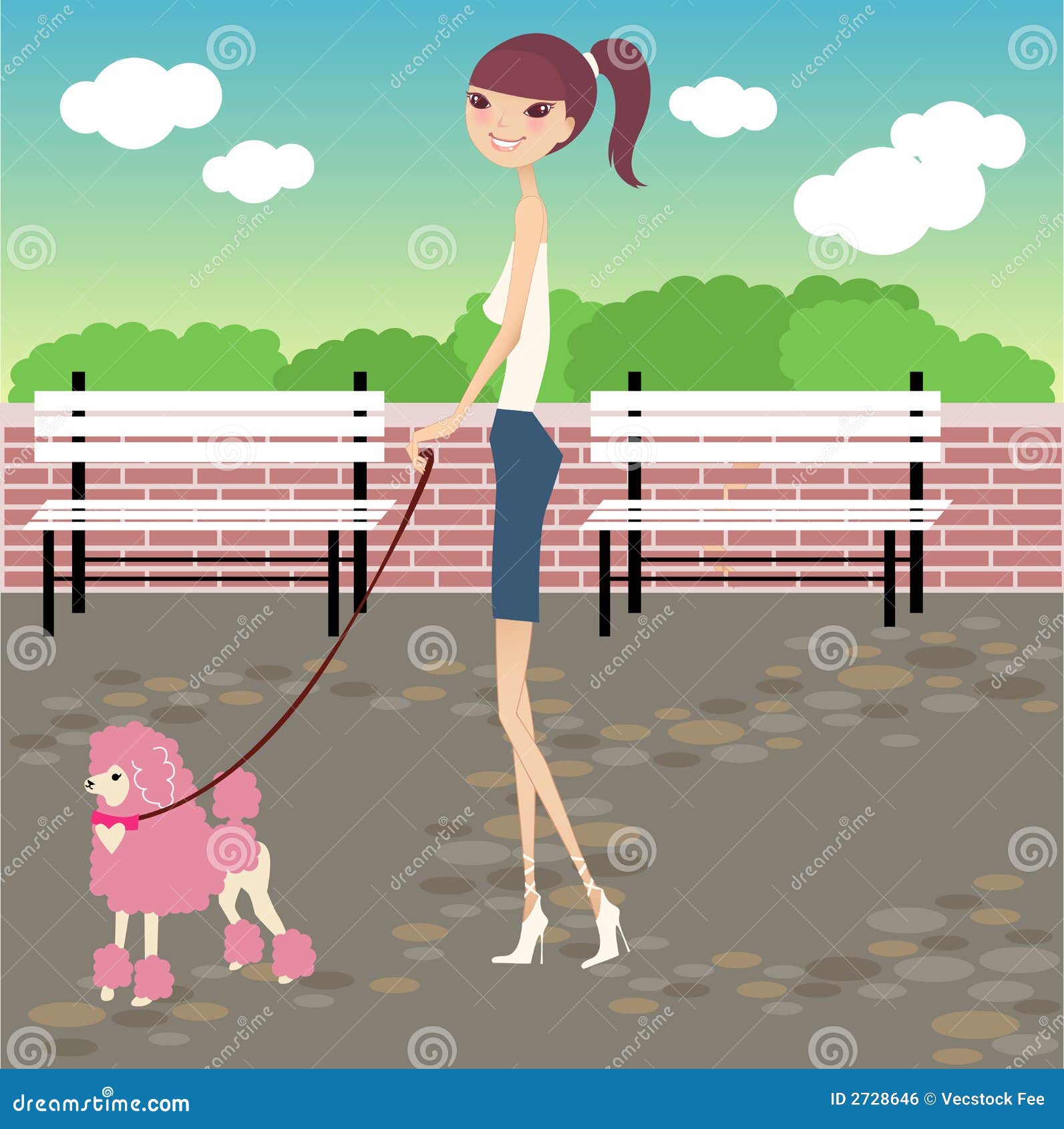 Weg mit Hund vektor abbildung. Illustration von hund, outdoor 2728646