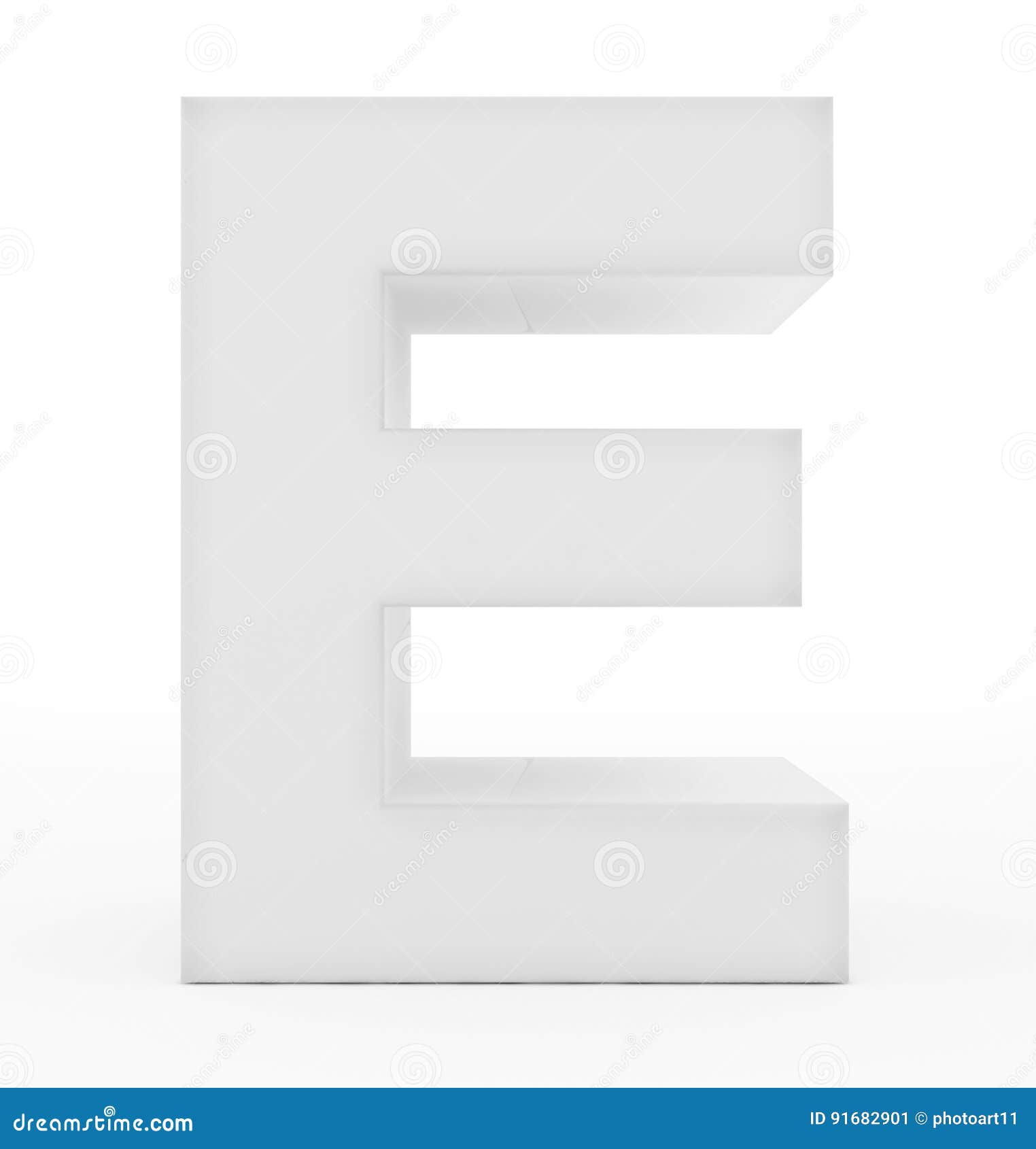 Weiß Des Buchstaben E 3d Lokalisiert Auf Weiß Stock Abbildung