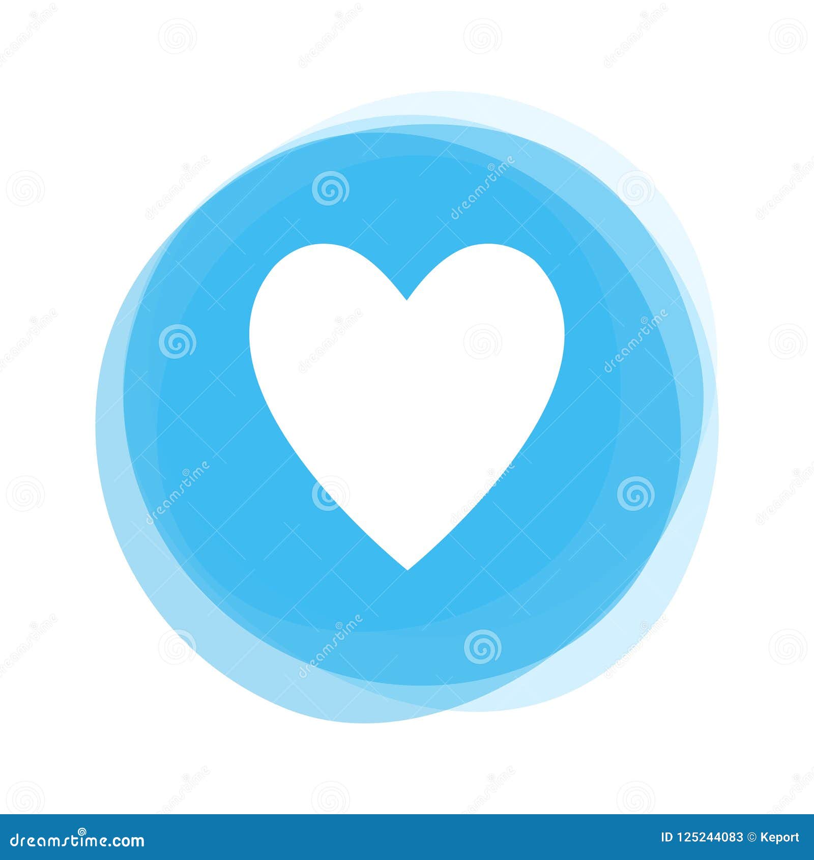 Weisses Herz Auf Blauem Knopf Stock Abbildung Illustration Von Herz Weisses 125244083