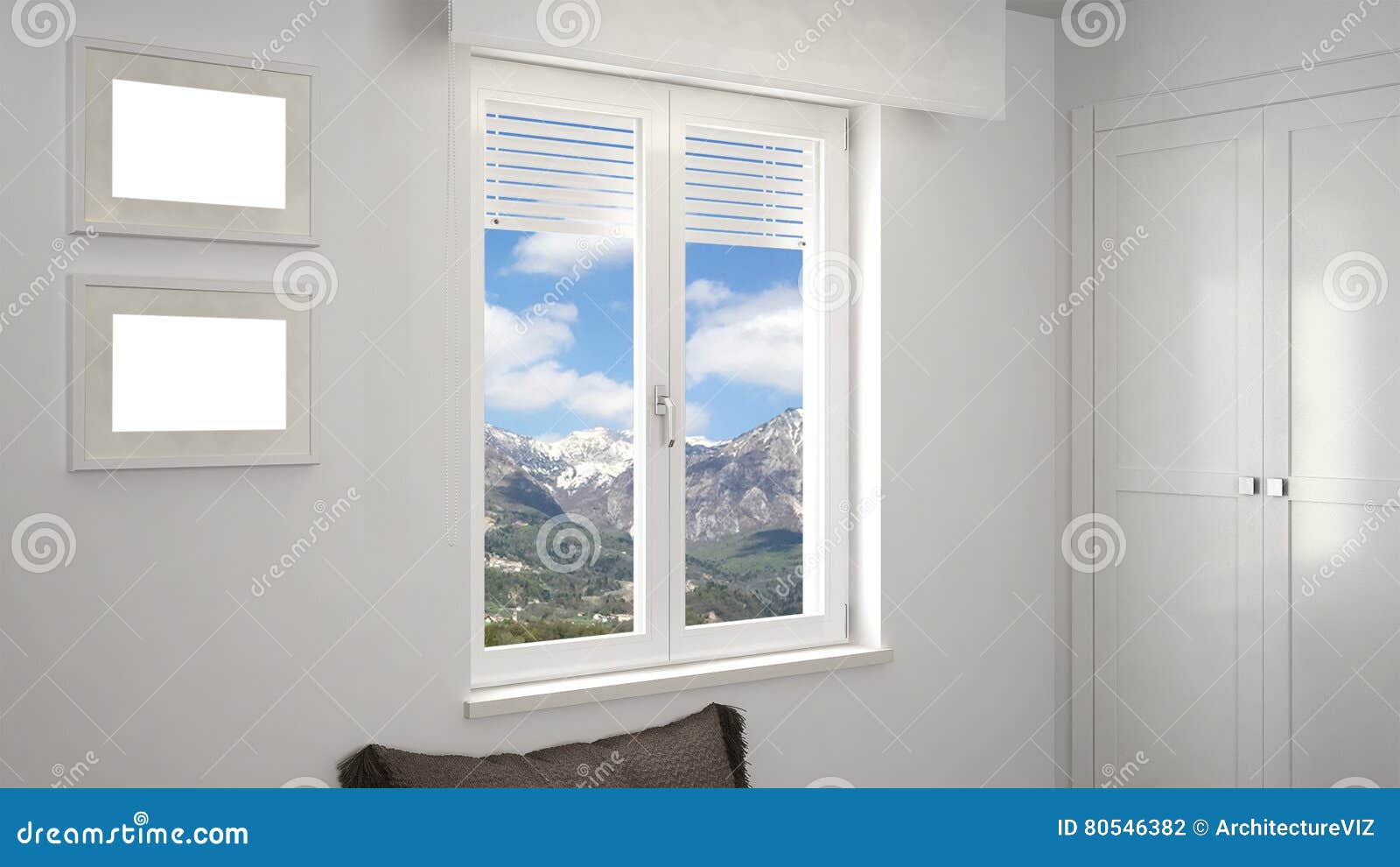 Weißer Innenraum Mit Fenster Stockfoto Bild von fenster