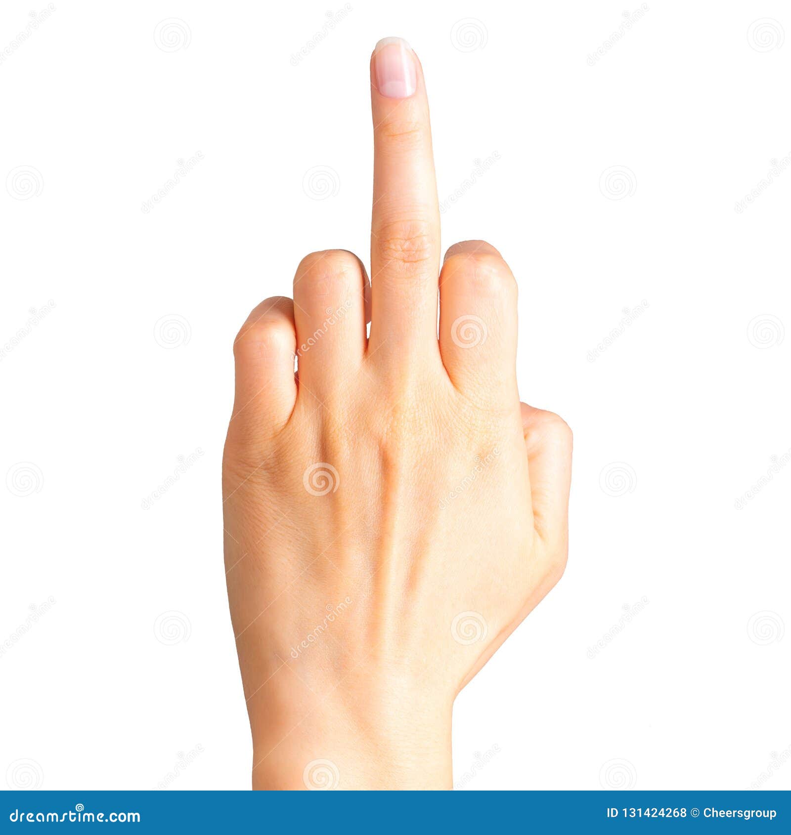 Weibliche Hand, Die Mittelfinger Zeigt Geste Des Angriffs Oder Der  Respektlosigkeit Stockfoto - Bild von menschlich, geste: 131424268