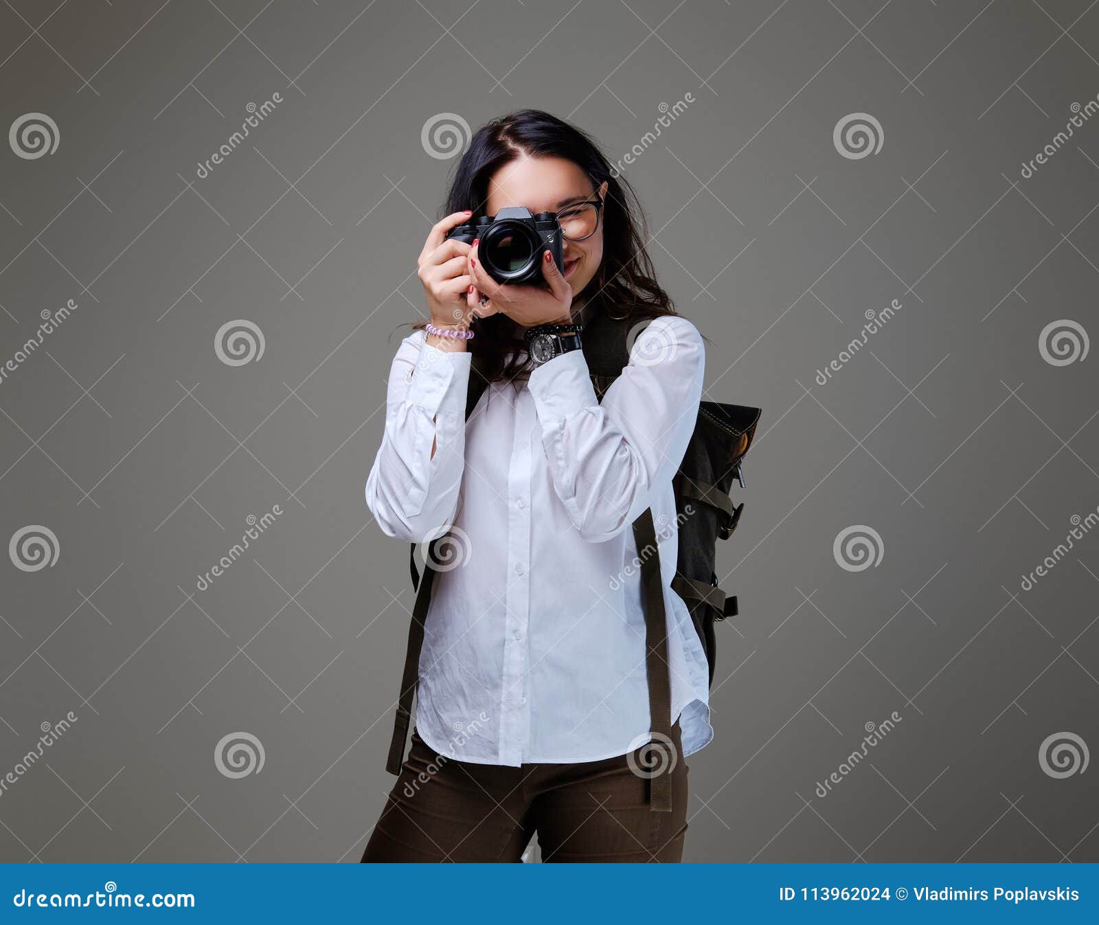 tourist mit fotoapparat