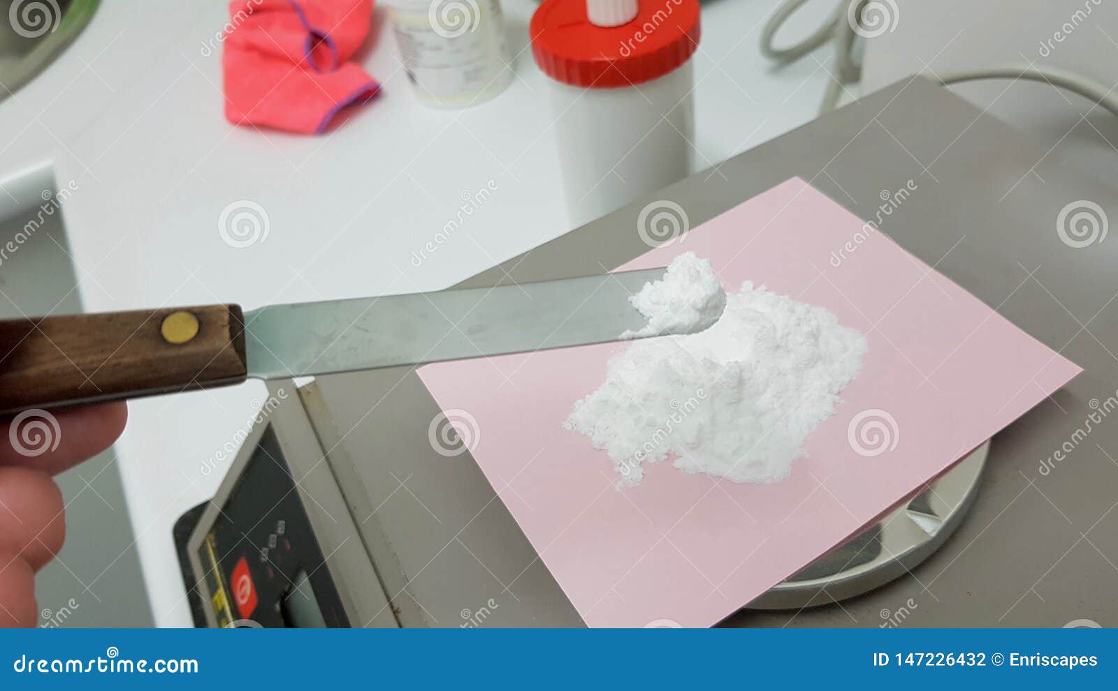 Weighing a chemical stock photo. Image of equipment 147226432