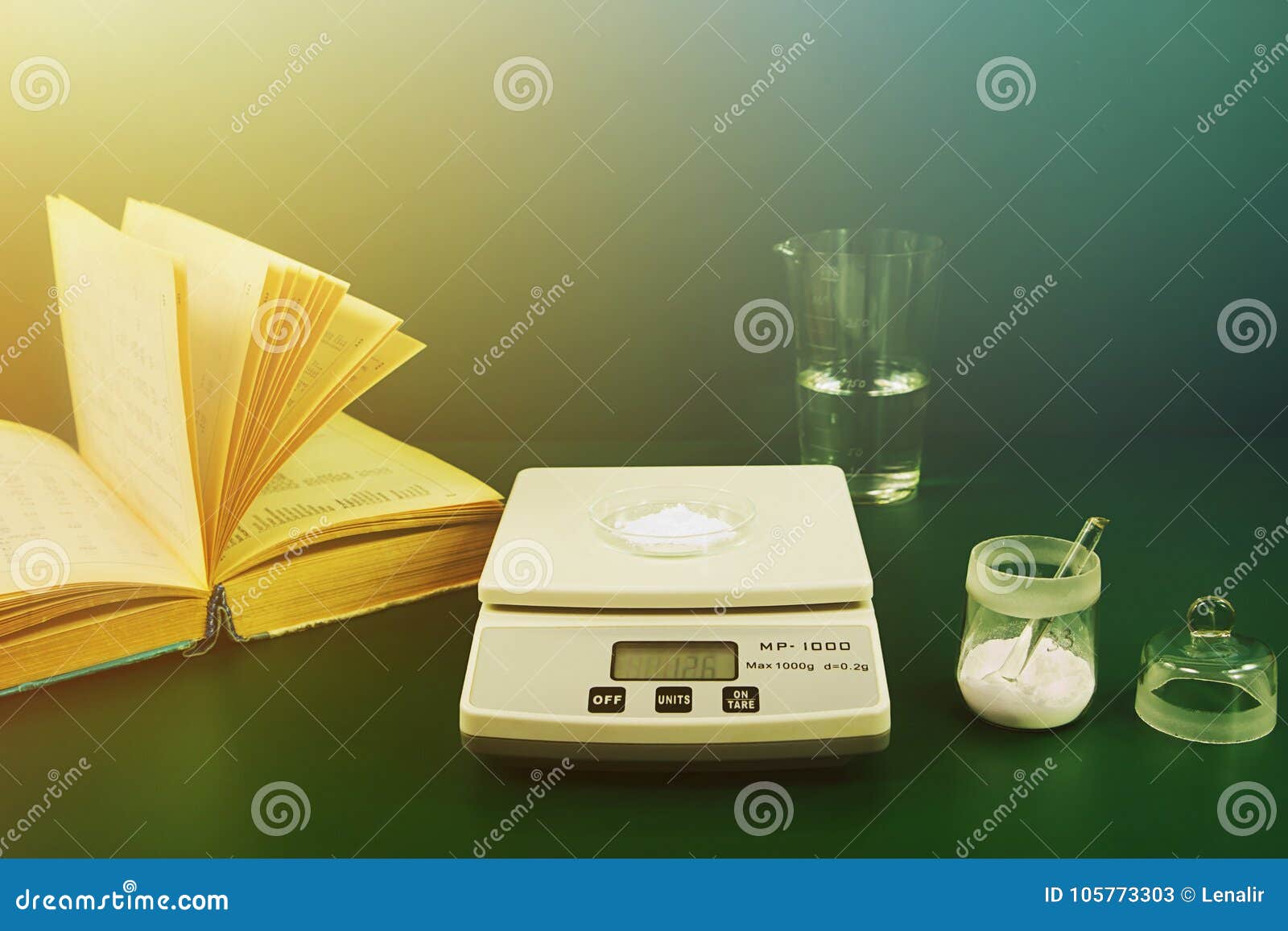 Weighing of the Chemical Substance Stock Image Image of glassware