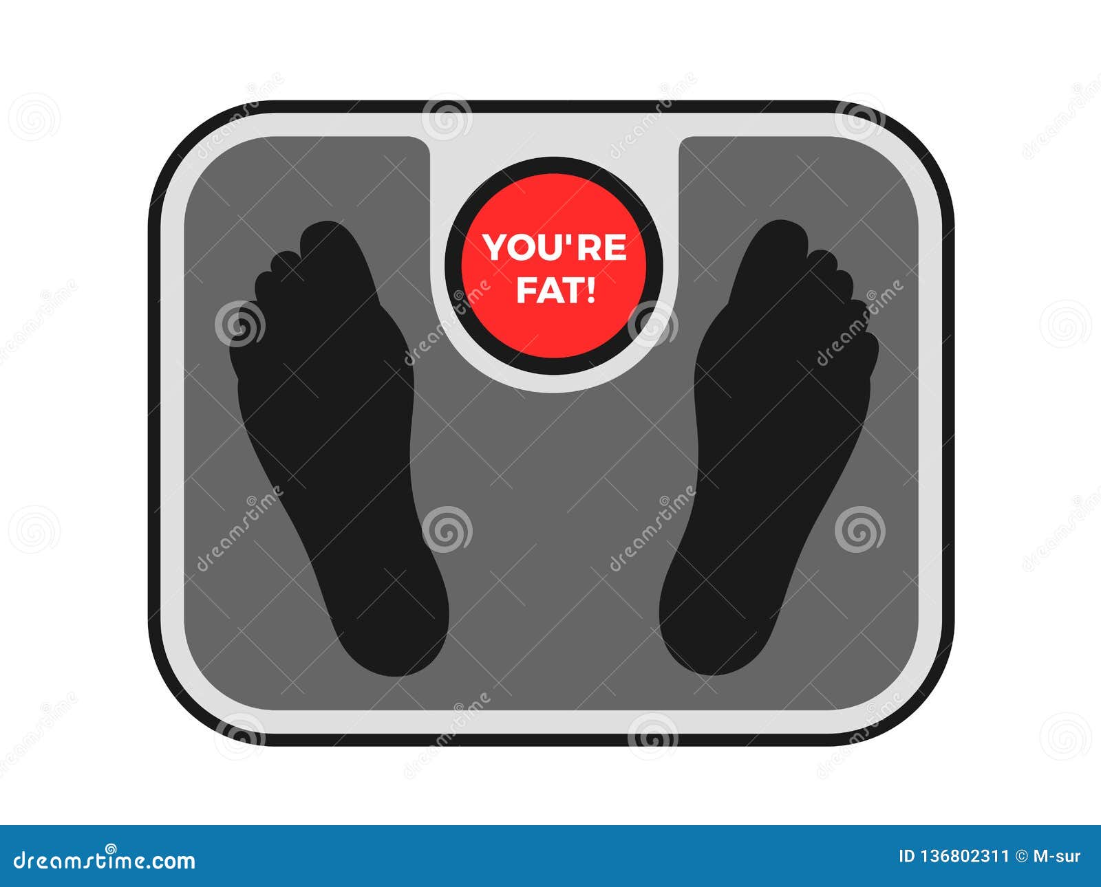 weighing machine is doing offensive body shaming assault - fat and overweight person is accused of obesity