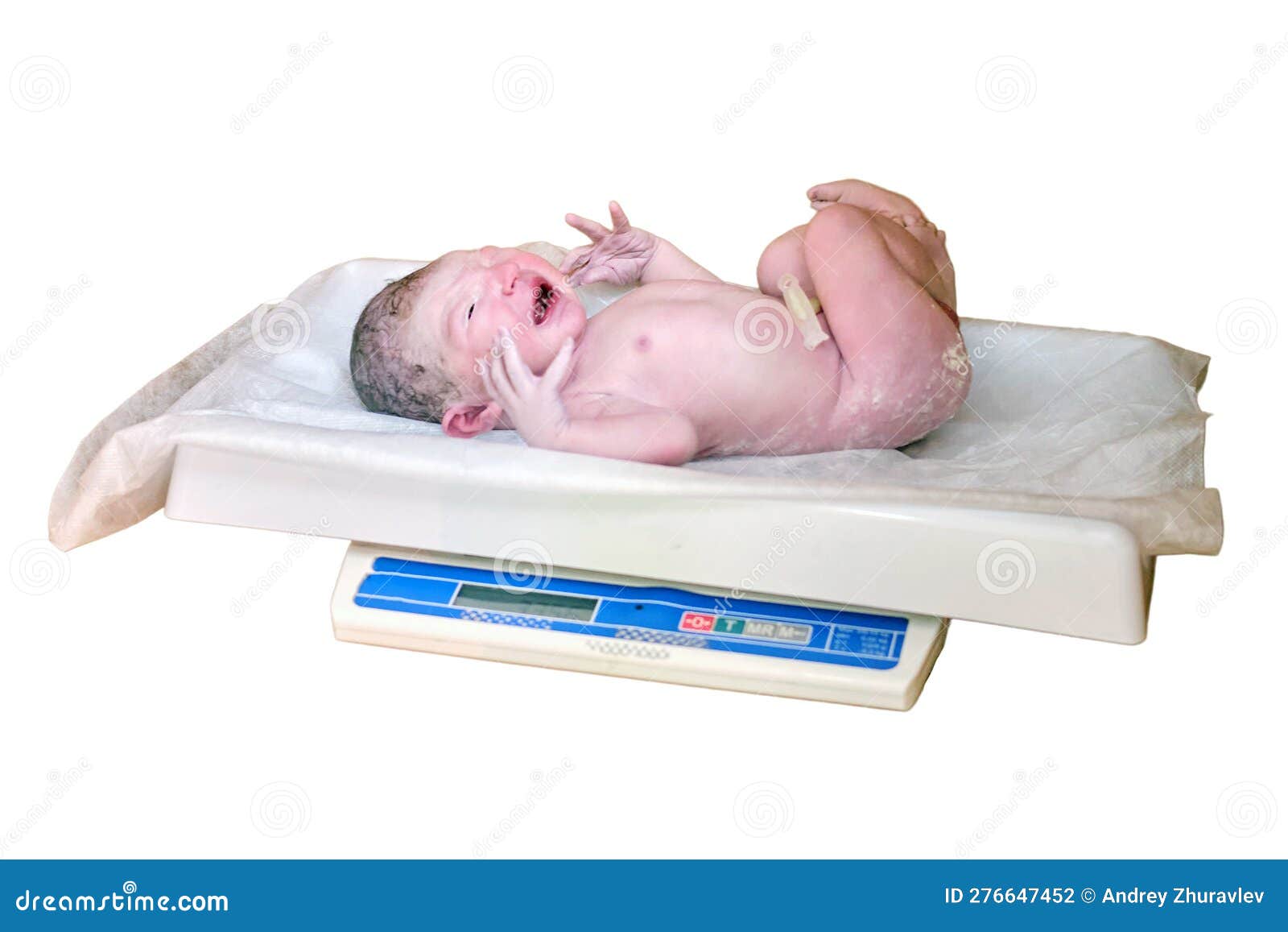 Weighing a Newborn Baby on a Scale in a Maternity Hospital, Isolated O  Stock Photo - Image of white, medicine: 276647452