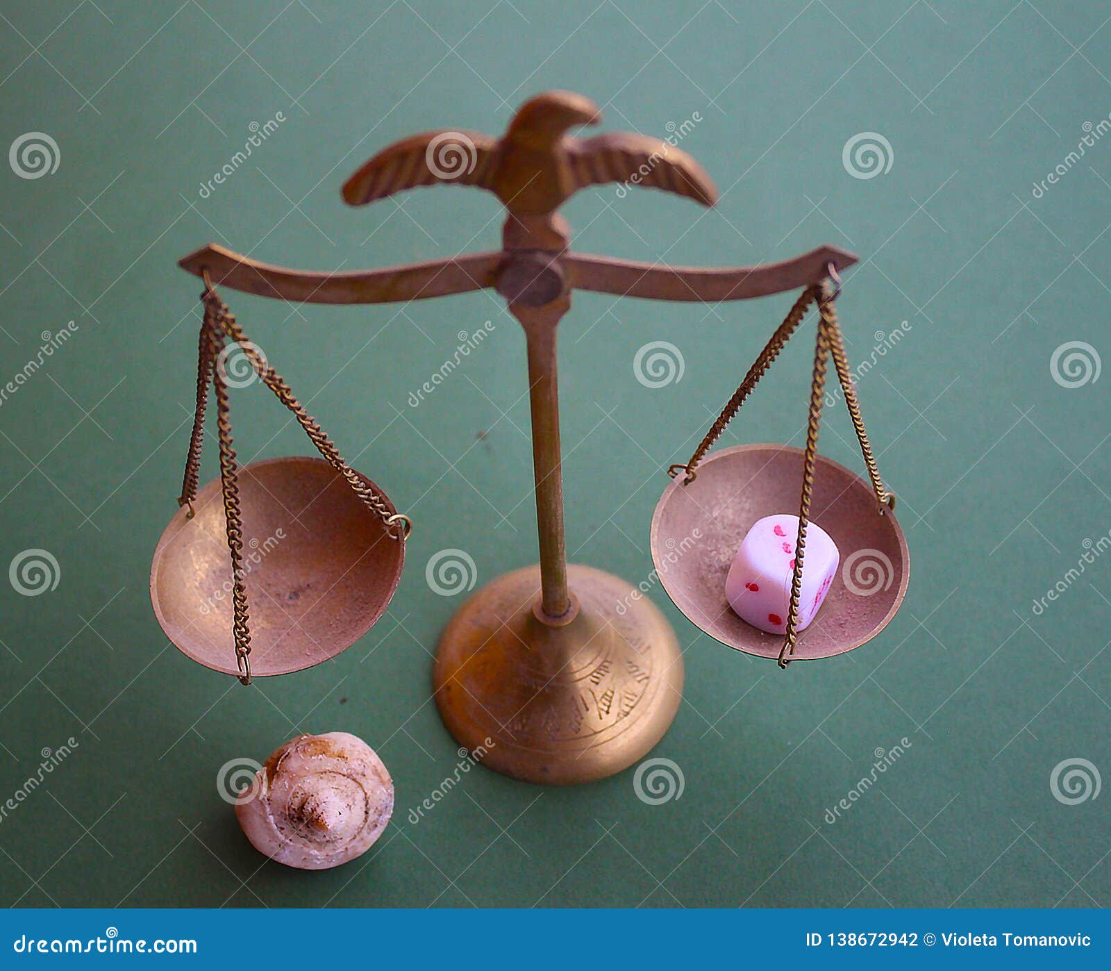 Weighing Scales on Green Background Stock Photo Image of table