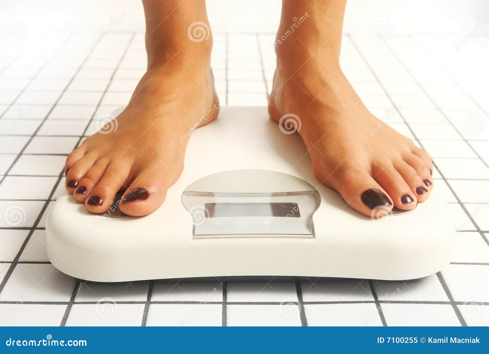 Weight checking stock image. Image of female, adult, measure 7100255