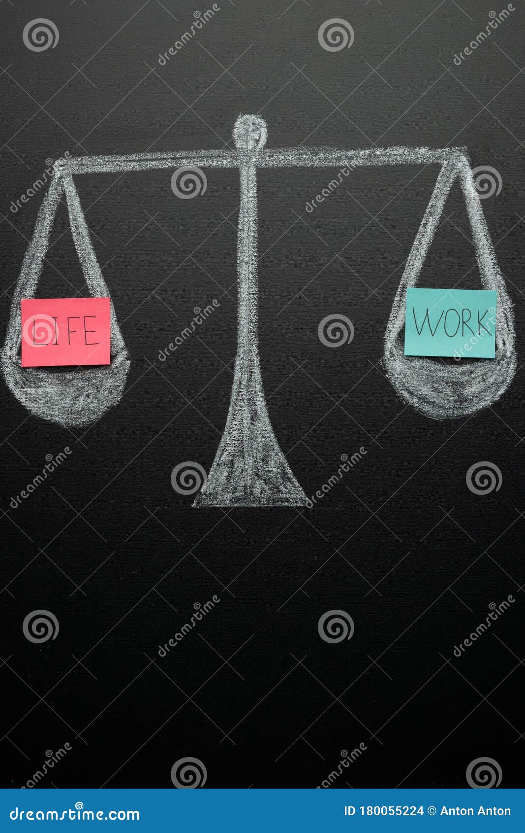 The Weight is Drawn in Chalk on a Blackboard with the Words Life and