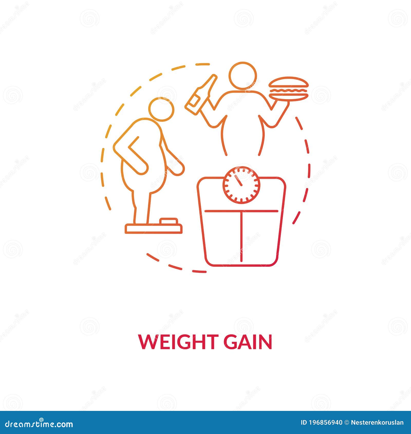 weight gain concept icon