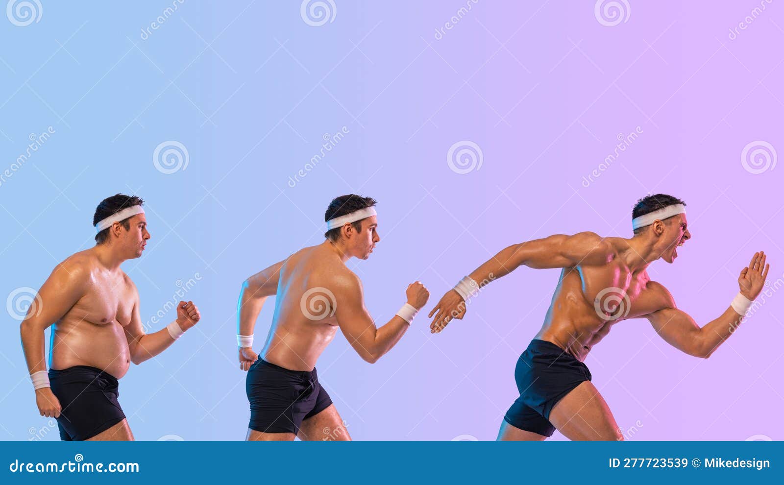 Before and after Weight Loss Fitness Transformation. Fat Man Jogging To Lose  Weight and Become a Slim Athlete. Running Stock Image - Image of people,  fitness: 277723539