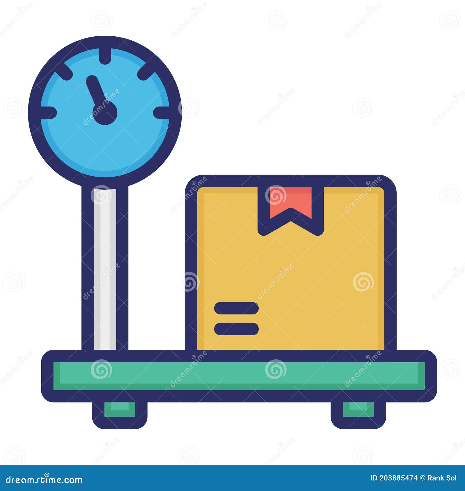 weight scale, weight machine, logistics, box fully editable  icon