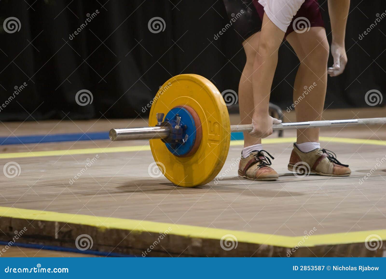 Weightlifting stock image. Image of shoes, stage, hands 2853587