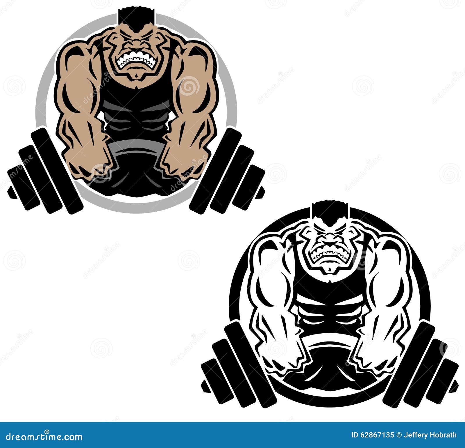 Weightlifting Muscle Fitness Gym Logo Illustration Stock Vector