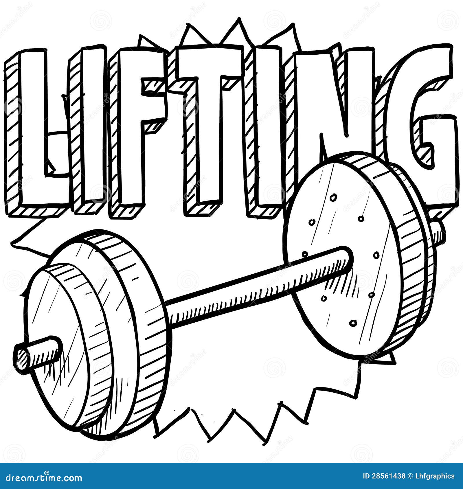 Weightlifting sketch stock vector. Illustration of studio - 28561438