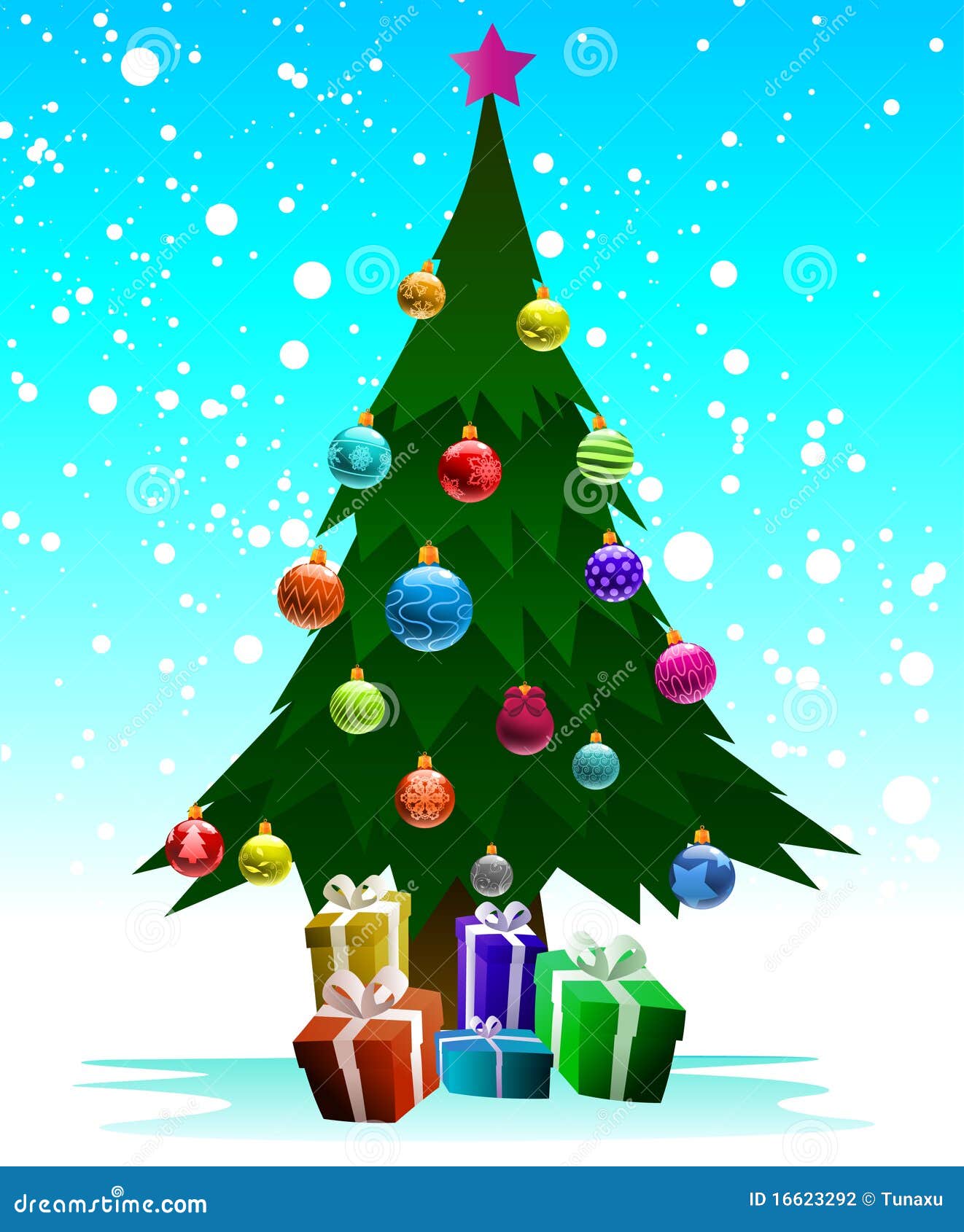 weihnachtsbaum mit geschenken vektor abbildung