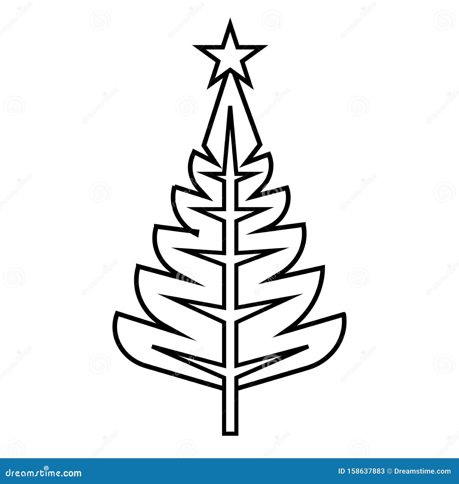 Weihnachtsbaum Vektor Illustration Weihnachten Und Neujahr Lineare Grafik Einfache Zeichnung Vektor Abbildung Illustration Von Illustration Vektor