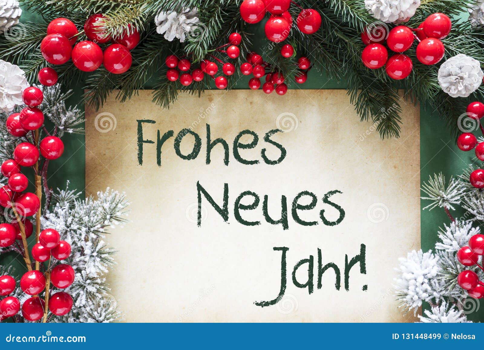 Weihnachtsdekoration Frohes Neues Jahr Bedeutet Guten Rutsch Ins Neue Jahr Stockbild Bild Von Deutsch Feiertag