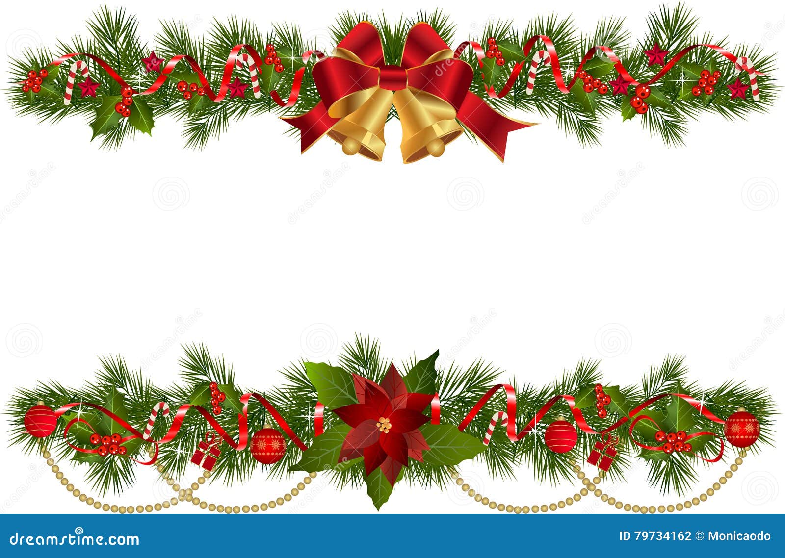 Weihnachtsgirlanden Mit Tannenzweigen Vektor Abbildung Illustration Von Tannenzweigen Weihnachtsgirlanden