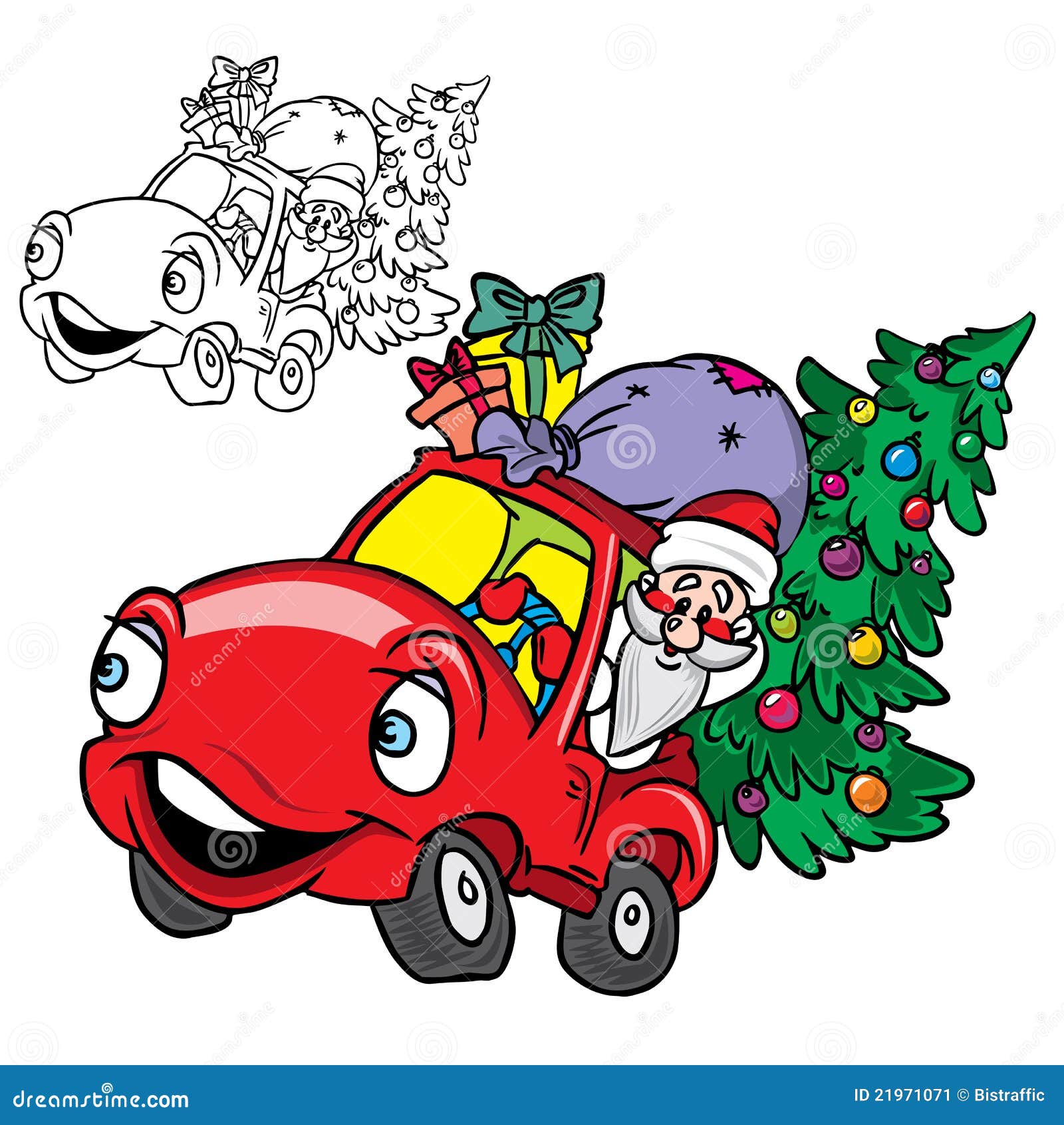 clipart weihnachtsmann im auto - photo #3