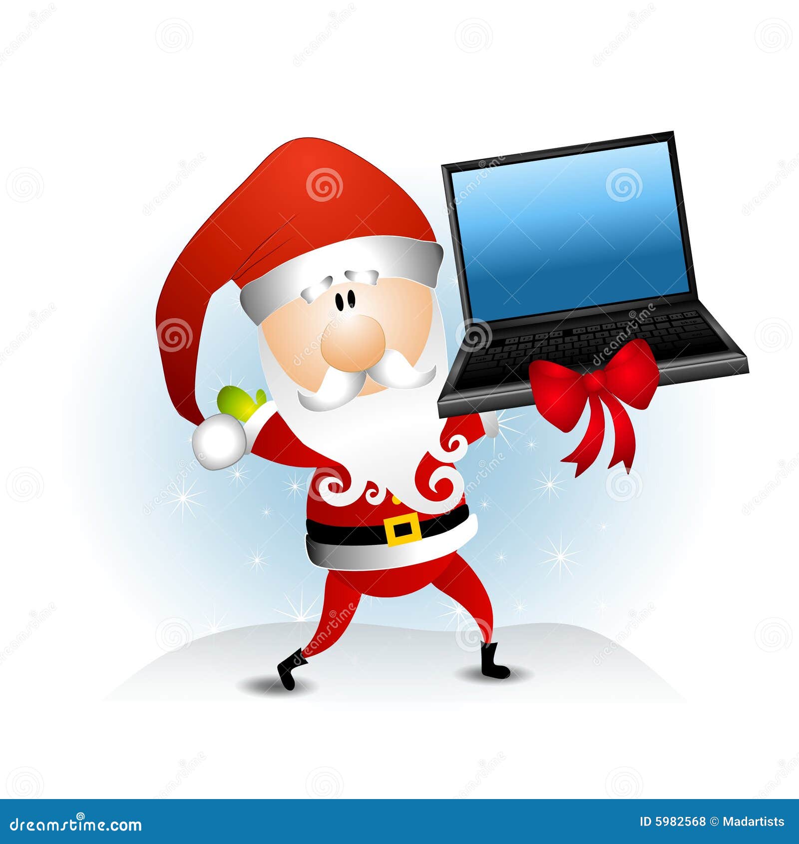 Weihnachtsmann Laptop Computer Stock Abbildung Illustration Von Bilder Lustig