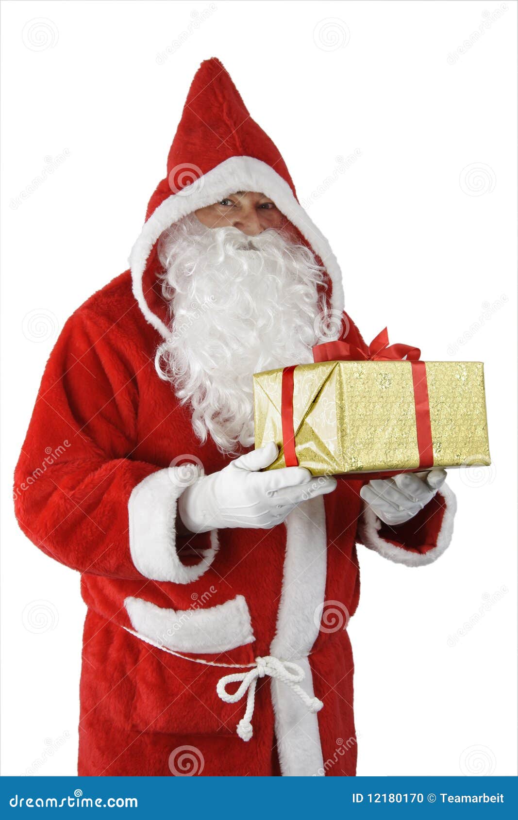 Weihnachtsmann Mit Geschenk Stockfoto - Bild von vertretung